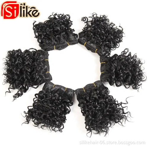 8inch 3 Bundles  kinky curly jerry curl weaveing  Hair Weft Natural Black Color 110g Afro Braiding Jerry Curl Extension Jerry